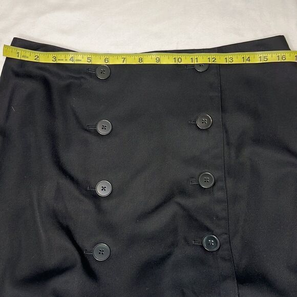 Club Monaco Black Button Front Pencil Skirt Size 12 - Picture 8 of 10